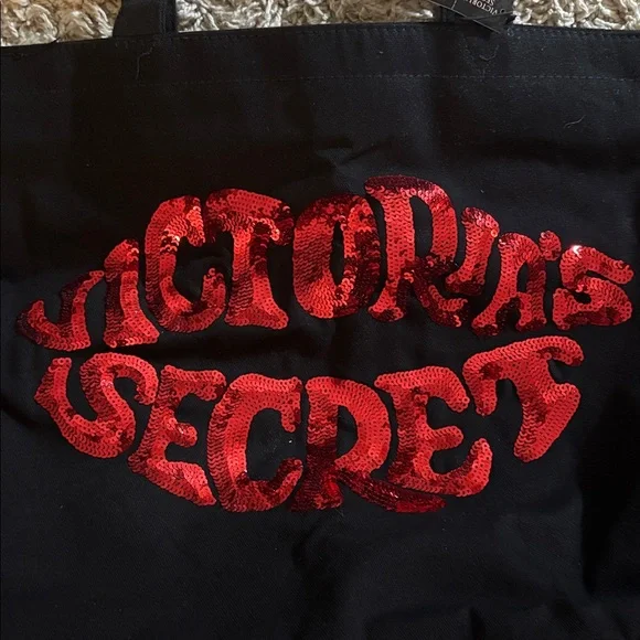 Victoria's Secret Black Tote with Red Accents - Picture 2 of 7